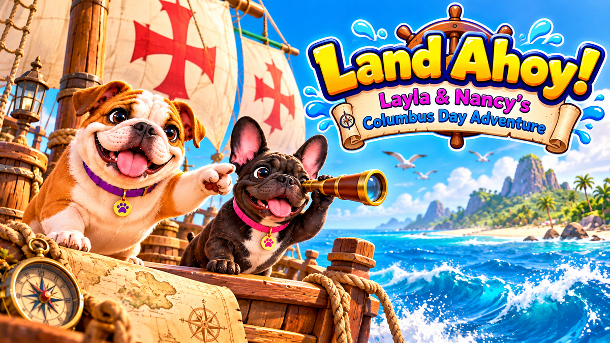 Land Ahoy! 🚢🐾 Layla & Nancy’s Columbus Day Adventure
