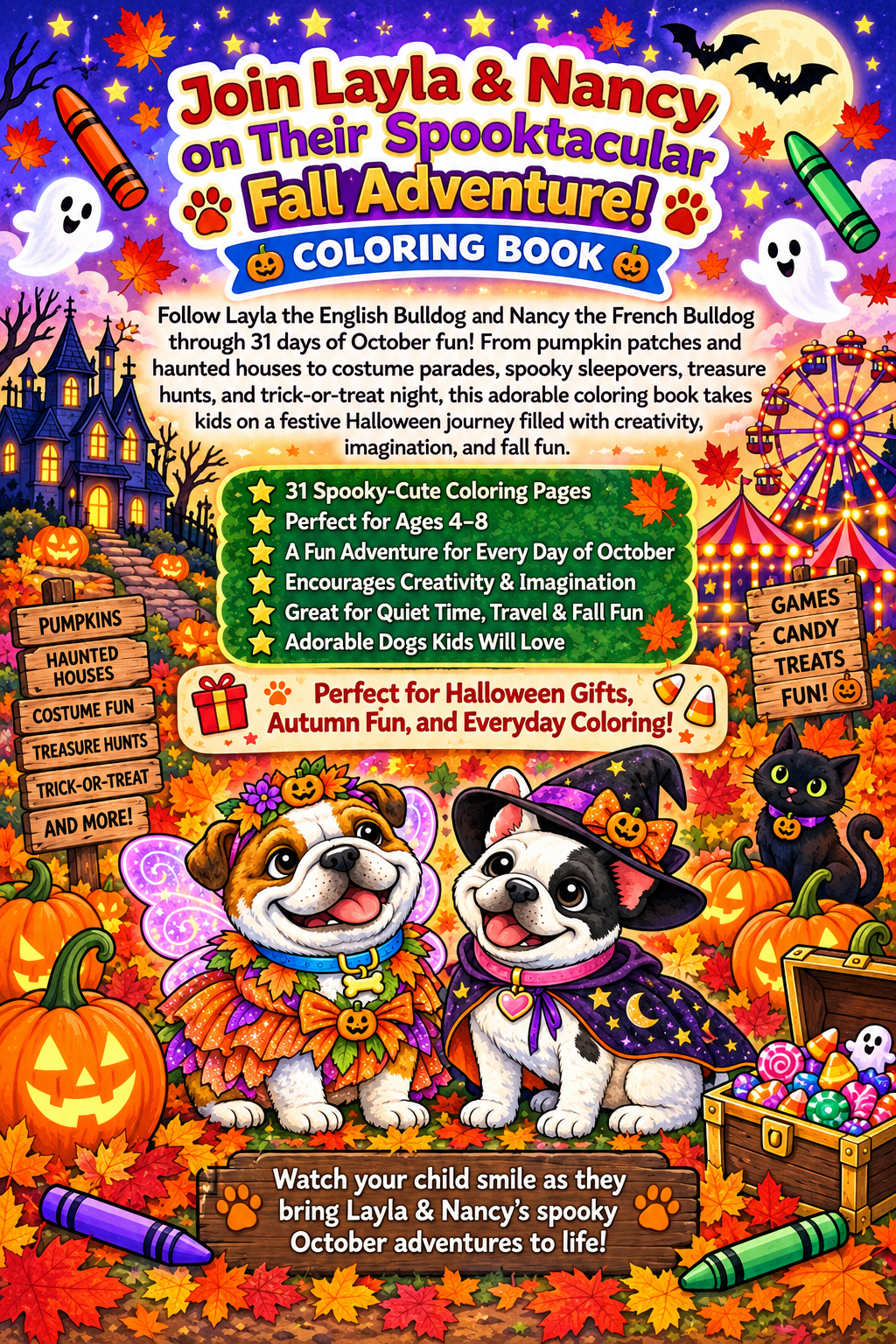 Layla & Nancy's Spooktacular Fall Adventures Coloring Book